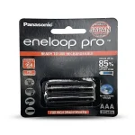 باطری نیم قلمی ۲تایی Panasonic Eneloop Pro HR03 1.2V AAA کد 3561