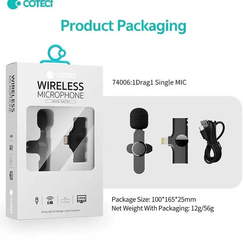 COTECI-74006-WIRELESS-MICROPHONE-01 میکروفون یقه ای وایرلس لایتنینگ کوتتسی مدل 74006 — تصویر 2