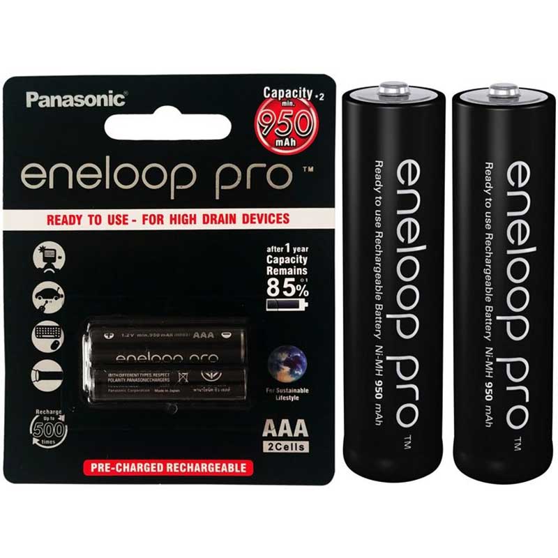باطری نیم قلمی ۲تایی Panasonic Eneloop Pro HR03 1.2V AAA — تصویر 2