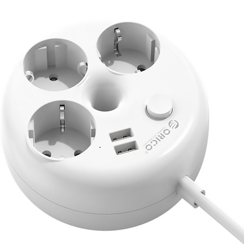 ORICO-ODR-3A2U-10A-ID-01 چند راهی برق و دو یو اس بی اوریکو ORICO-ODR-3A2U-10A-ID USB Smart Power Strip — تصویر 2