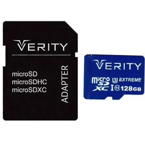 رم میکرو 128 گیگ VERITY مدل U3 80MB/s 533X آداپتور دار