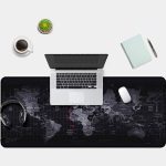 ماوس پد طرح نقشه Grey Globe ا 40*90 Grey Globe Gaming Mat