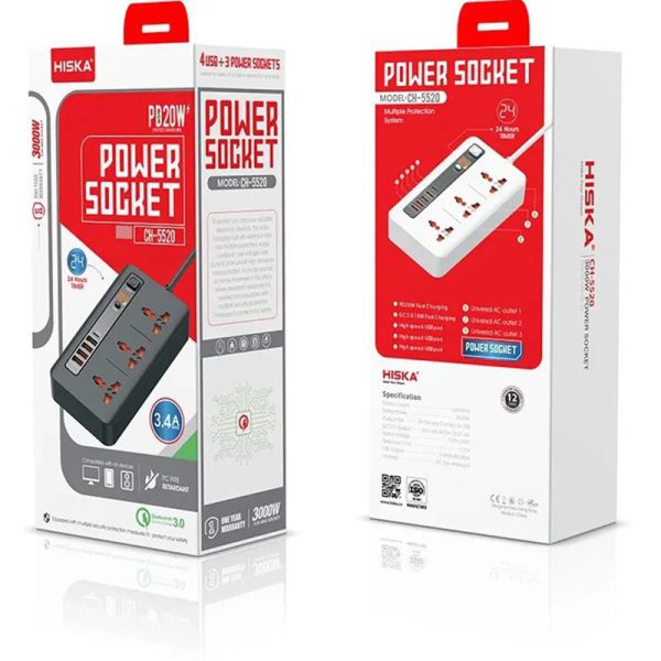 چند راهی برق هیسکا مدل CH-5520 ا HISKA power socket model CH-5520 — تصویر 3