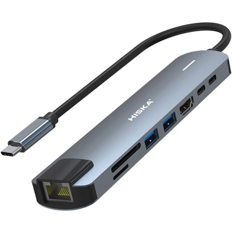 هاب 8 پورت USB-C هیسکا مدل HR-51 ا Hiska HR-51 8 Ports USB-C HUB — تصویر 2