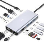 هاب USB-C هیسکا 11 پورت مدل HR-55 ا Hiska USB-C Hub HR-55 with 11 Ports — تصویر 2