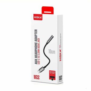 کابل تایپ سی به AUX هیسکا مدل W22 طول 10 سانتی متر ا Hiska W22 USB Type C to AUX Cable 10cm