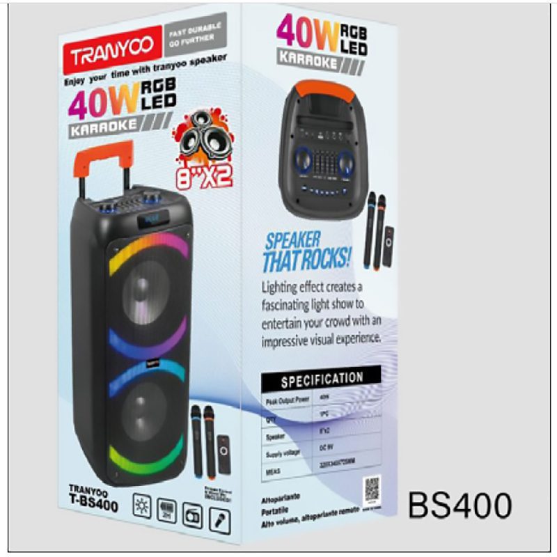 TRANYOO-T-BS400-PARTY-BOX-SPEAKER-01 اسپیکر پارتی باکس TRANYOO T-BS400 — تصویر 2