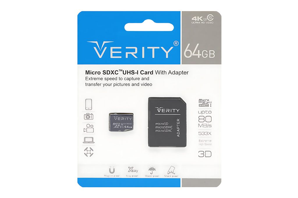 کارت حافظه microSDXC وریتی مدل U3 533X ظرفیت 64 گیگابایت