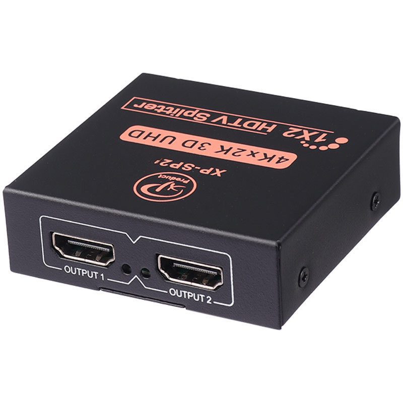 spliter-hdmi-4k-xp-sp2h-01 تبدیل اسپیلیتر 1به 2 HDMI 4K آداپتوردار XP-SP2T
