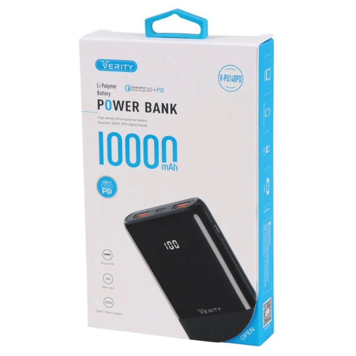1719996563_i2xnf02sf پاوربانک VERITY 10000mAh فست شارژ مدل PU148 — تصویر 5