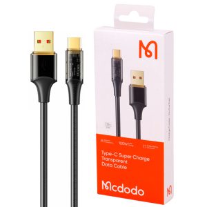 کابل تبدیل USB به Type-C مک دودو مدل Super Charge Transporent CA-209 100W طول 1.2 متر — تصویر 4