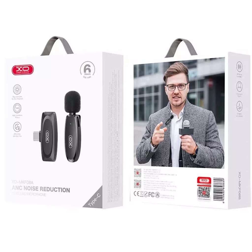 میکروفون یقه ای بی سیم تایپ سی ایکس او مدل MKF08A — تصویر 2