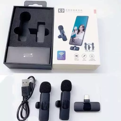 میکروفن یقه ای بی سیم مدل K9 Dual Type-C — تصویر 2