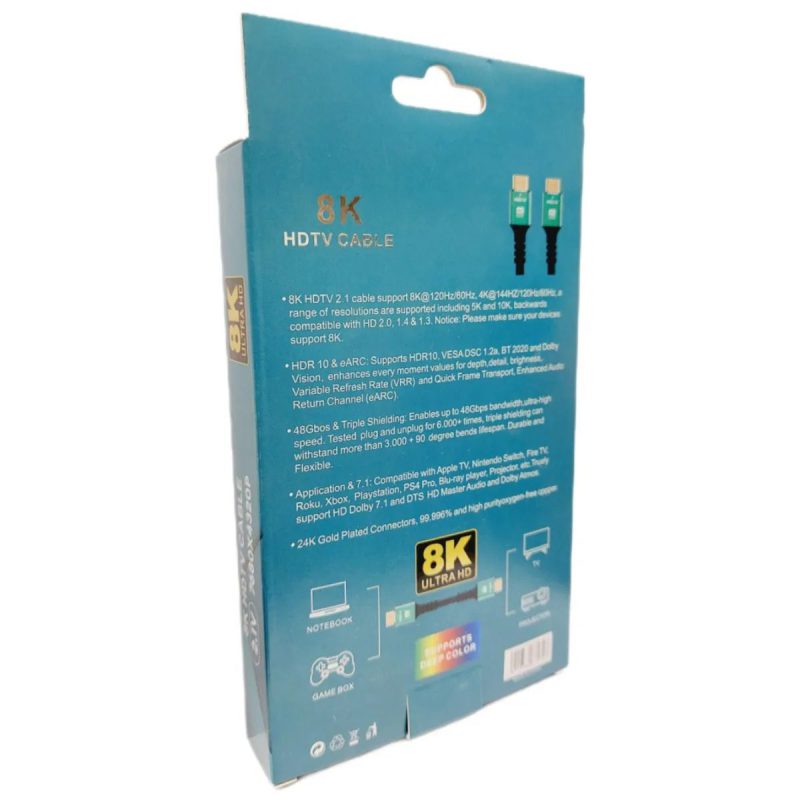 کابل HDMI کیفیت 8K ورژن 2.1 طول 5 متر PREMIUM — تصویر 5