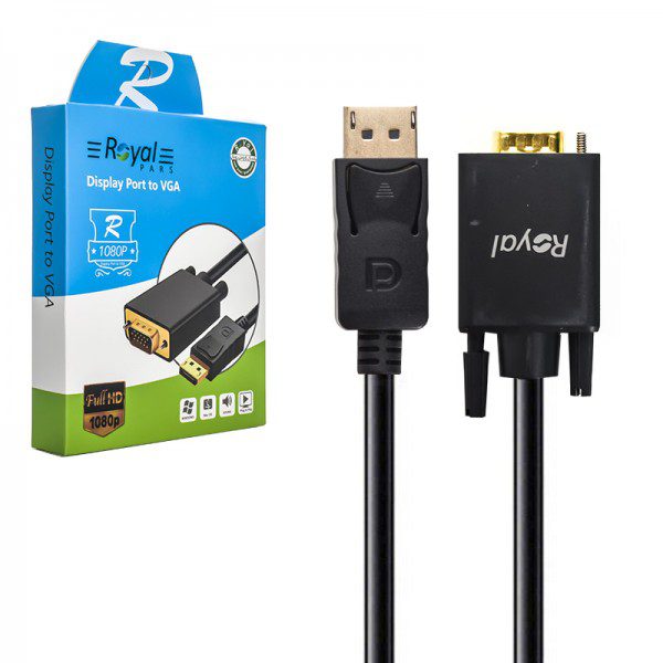کابل DisplayPort به VGA رویال (Royal) طول 3 متر کد 8251 - سیکاس کالا کابل DisplayPort به VGA رویال (Royal) طول 3 متر