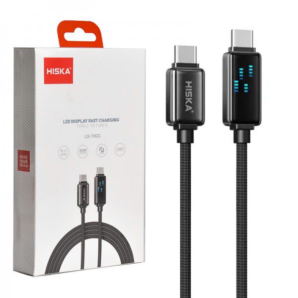 کابل تبدیل Type-C PD 60W به Type-C هیسکا مدل LX-19CC طول 1 متر کد 8048 - سیکاس کالا کابل تبدیل Type-C PD 60W به Type-C هیسکا مدل LX-19CC طول 1 متر
