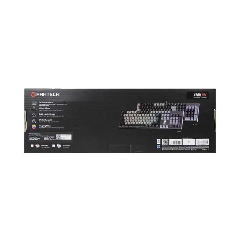 کیبورد باسیم گیمینگ فنتک مدل ATOM104 MK886V2 سوییچ قرمز کد 8353-8354