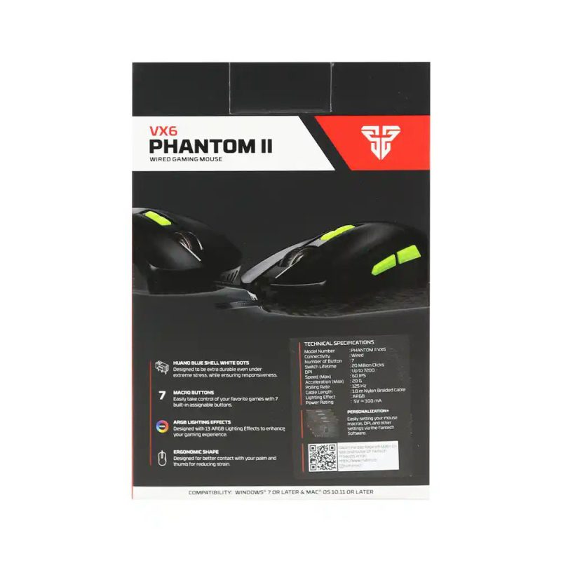 ماوس گیمینگ باسیم فنتک مدل PHANTOM II VX6 — تصویر 2