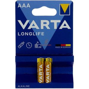 باطری نیم قلمی وارتا مدل Longlife بسته 2 عددی