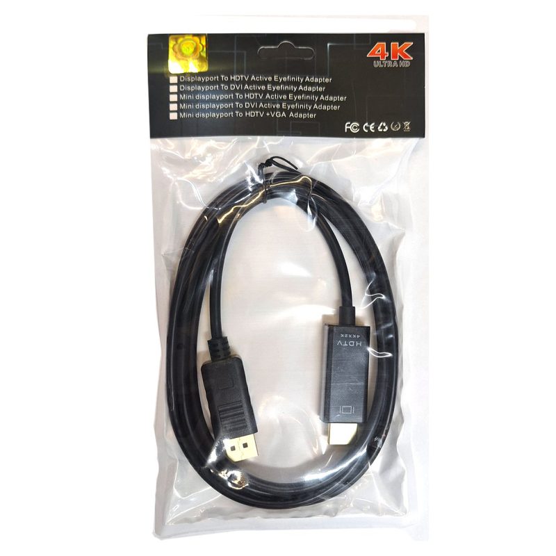 کابل Display To HDMI UHD 1.8m ضخیم — تصویر 2