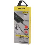 کابل کوتاه تایپ سی فست شارژ Awei CL-113T 5A 30cm — تصویر 3