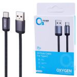 کابل کوتاه تایپ سی فست شارژ Oxygen LX-22 3A 25cm — تصویر 3