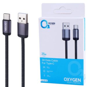 کابل کوتاه تایپ سی فست شارژ Oxygen LX-22 3A 25cm — تصویر 3