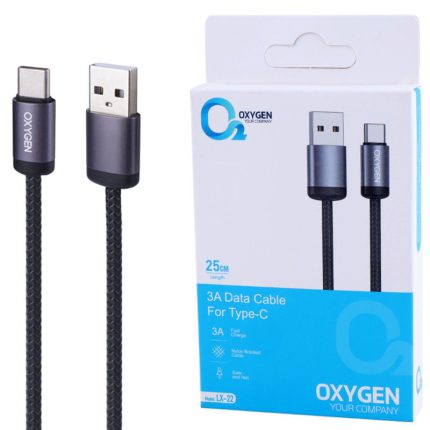 کابل کوتاه تایپ سی فست شارژ Oxygen LX-22 3A 25cm کد 8809 - سیکاس کالا کابل کوتاه تایپ سی فست شارژ Oxygen LX-22 3A 25cm — تصویر 3