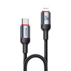 کابل تبدیل فست شارژ Yesido CA184 Type-C To Lightning 3A PD 27W 2m — تصویر 3