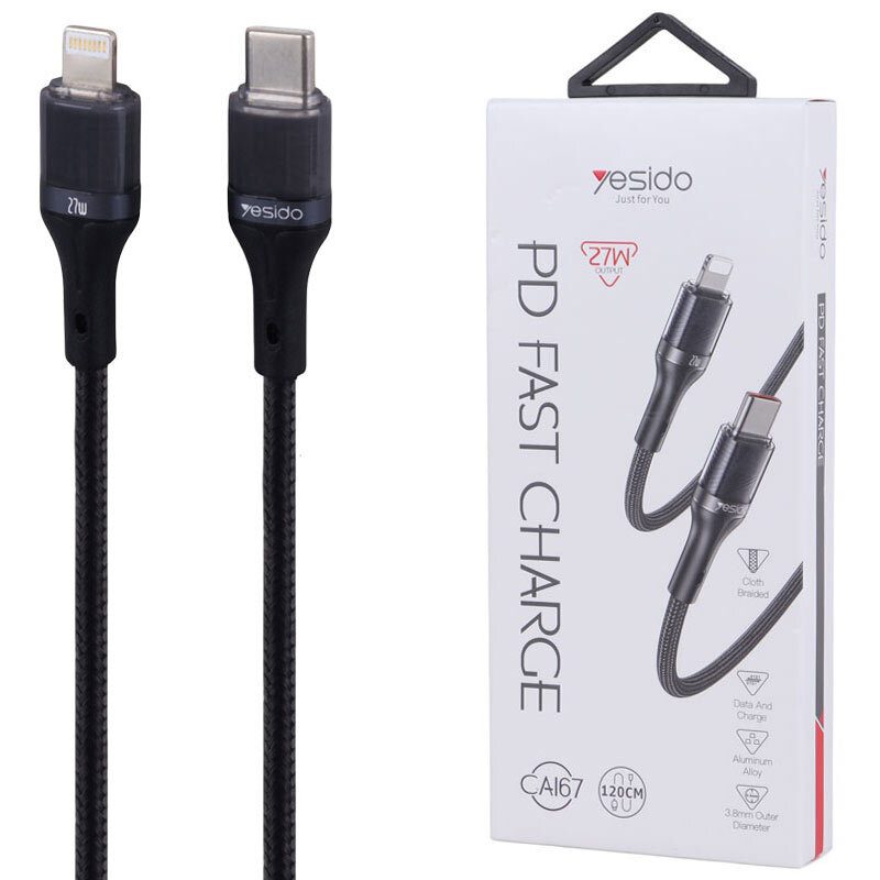 کابل تبدیل فست شارژ Yesido CA167 Type-C To Lightning PD 27W 1.2m کد 8797 - سیکاس کالا کابل تبدیل فست شارژ Yesido CA167 Type-C To Lightning PD 27W 1.2m — تصویر 4