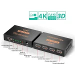 اسپلیتر 1 به 4 HDMI مدل UHD-HTS 4K اورجینال — تصویر 4