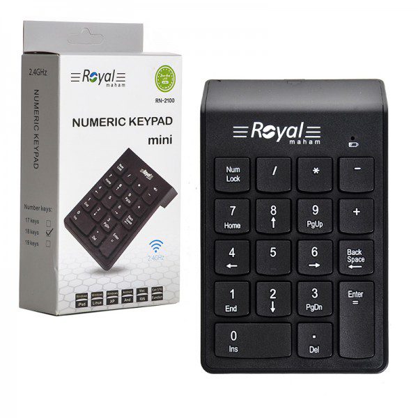 کیبورد-اعداد-بی-سیم-رویال-royal-مدل-rn-2100 کیبورد اعداد بی سیم رویال RN-2100