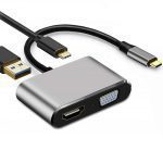 هاب 4 پورت تایپ سی مدل Type-C To HDMI / VGA / PD / USB دیتک — تصویر 4