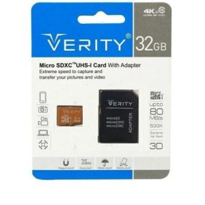 کارت حافظه microSDHC وریتی مدل 533X کلاس 10 استاندارد UHS-I U1 سرعت 80MBps ظرفیت 32 گیگابایت به همراه آداپتور