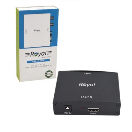 تبدیل VGA به HDMI فلزی + صدا + آداپتور برق رویال (Royal)