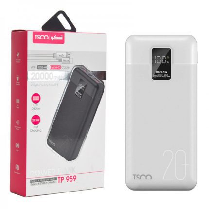 پاوربانک تسکو TP959 ظرفیت ۲۰۰۰۰ میلی آمپر کد 8938 - سیکاس کالا پاوربانک تسکو TP959 ظرفیت ۲۰۰۰۰ میلی آمپر