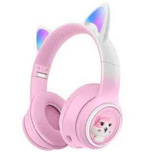 هدفون بی سیم طرح گربه مدل AKZ02 کد 9052-9053 — تصویر 4