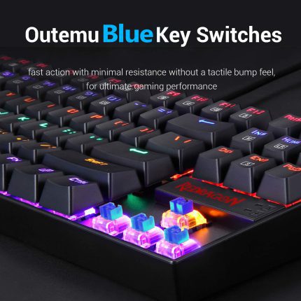 سیکاس کالا کیبورد گیمینگ ردراگون مدل K552 KUMARA RGB (سوئیچ آبی) کد 9108