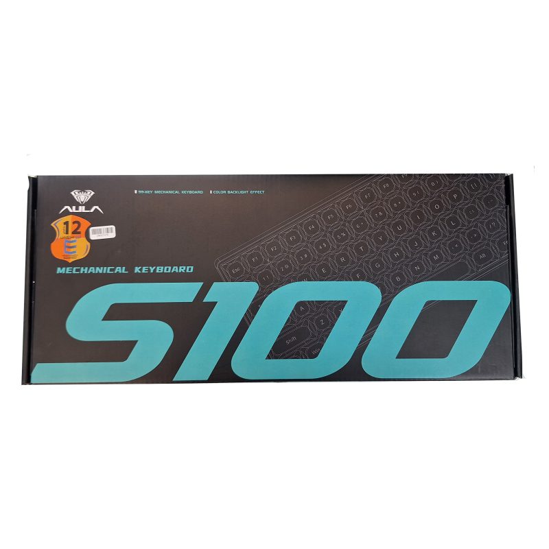 کیبورد بی سیم گیمینگ آئولا AULA S100 PRO BLACK+BLUE+WHITE BROWN SWITCH