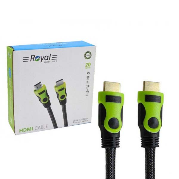 کابل-20-متری-HDMI-رویال-ROYAL-پک-کارتنی کابل HDMI رویال Royal طول 20 متر — تصویر 2