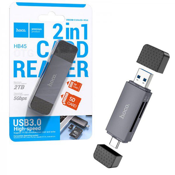 رم-ریدر-usb30usb-c-otg-هوکو-hoco-مدل-hb45 رم ریدر USB3.0/USB-C OTG هوکو (hoco) مدل HB45