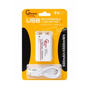 باطری کتابی قابل شارژ جنرال پاور مدل 9V-USB-TYPE C