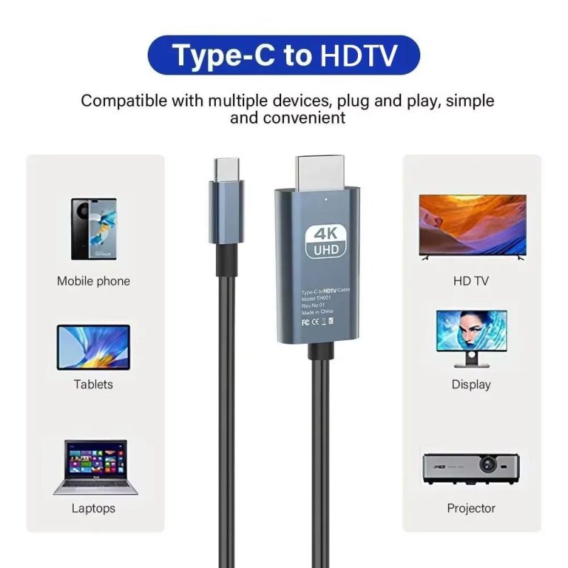 کابل مبدل Type-c به HDMI مدل XP-CHD140U طول 2متر