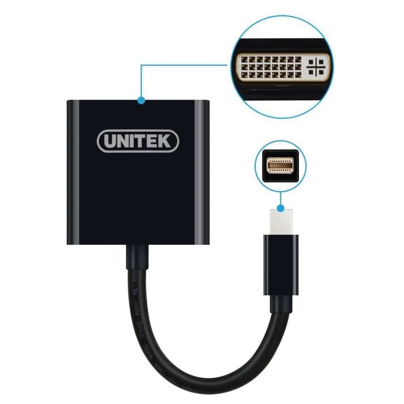 مبدل Mini DisplayPort به درگاه DVI یونیتک مدل Y-6326 کد 9663-9664 — تصویر 5