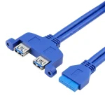 پنل براکت 2 پورت USB 3.0 سیم دار (پنل USB پشت کیس) کد 9865 - تصویر 3