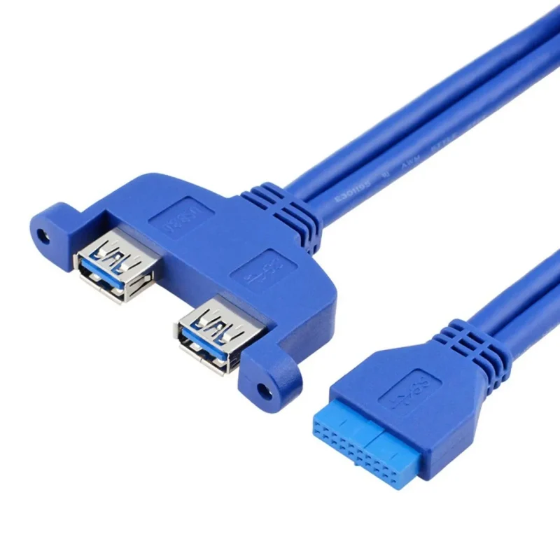 پنل براکت 2 پورت USB 3.0 سیم دار (پنل USB پشت کیس) کد 9865 - تصویر 3