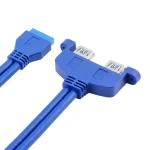 پنل براکت 2 پورت USB 3.0 سیم دار (پنل USB پشت کیس) کد 9865 - تصویر 2