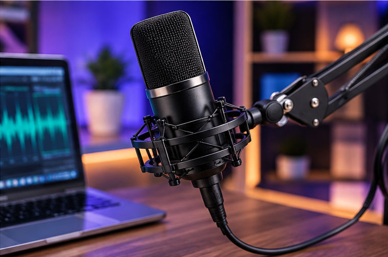 بهترین میکروفن برای استریم و پادکست ۱۴۰۵ - سیکاس کالا میکروفن کاندنسر USB برای پادکست و استریم
