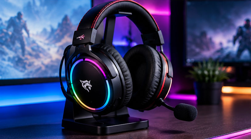 هدست گیمینگ RGB با میکروفون برای بازی و استریم